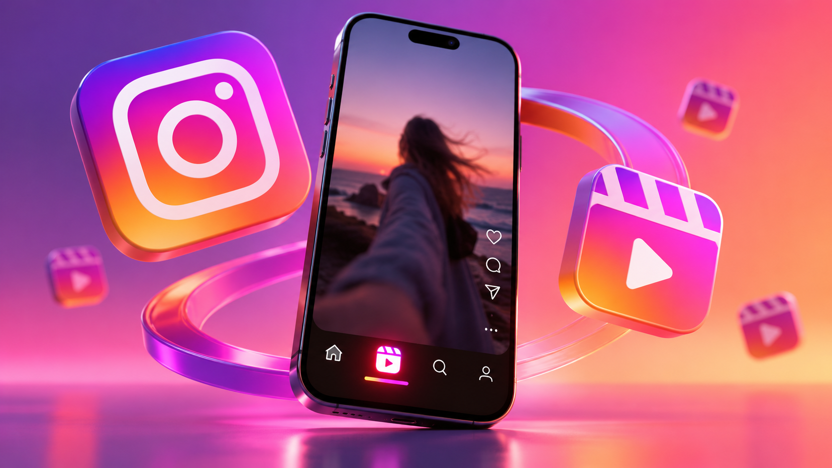 Instagram Reels 2026 — новый интерфейс приложения с короткими видео на экране смартфона