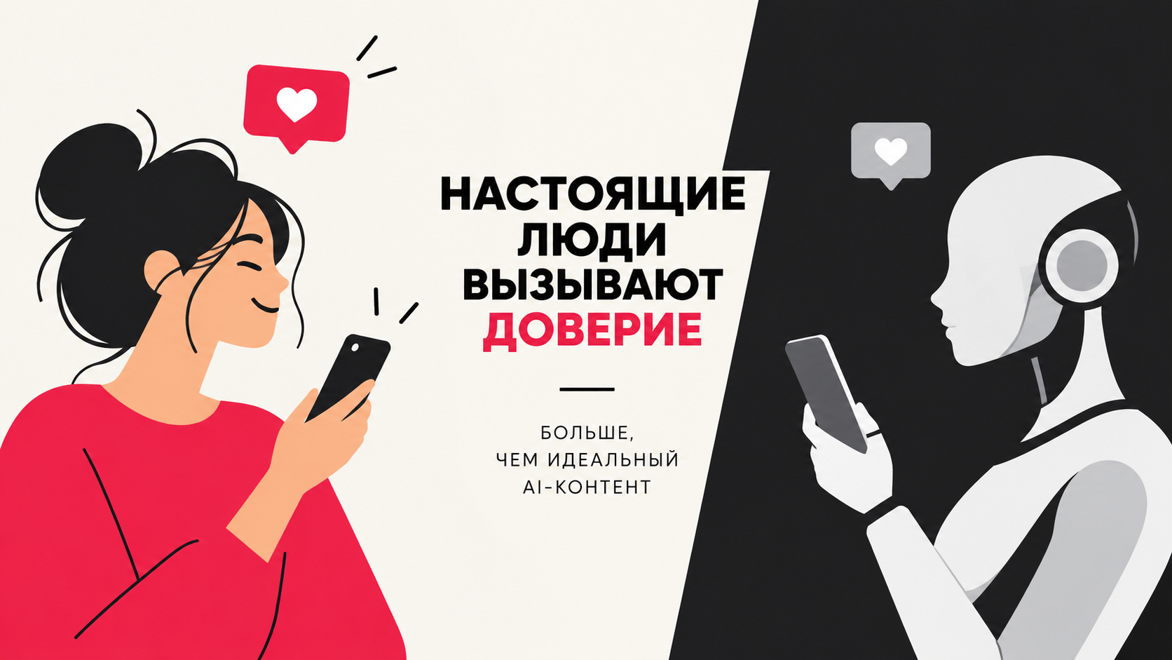 Реальный блогер и AI-инфлюенсер — доверие к настоящим людям в эпоху искусственного интеллекта